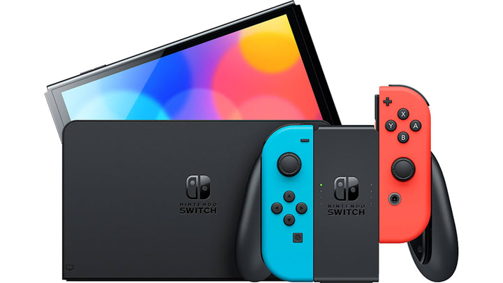 Buy Nintendo Switch™ - OLED Model with Neon Blue & Red Joy-Con Online in Surat, Vadodara, Mumbai, Bengaluru, New Delhi, Kolkata & all over India at PSS Store.