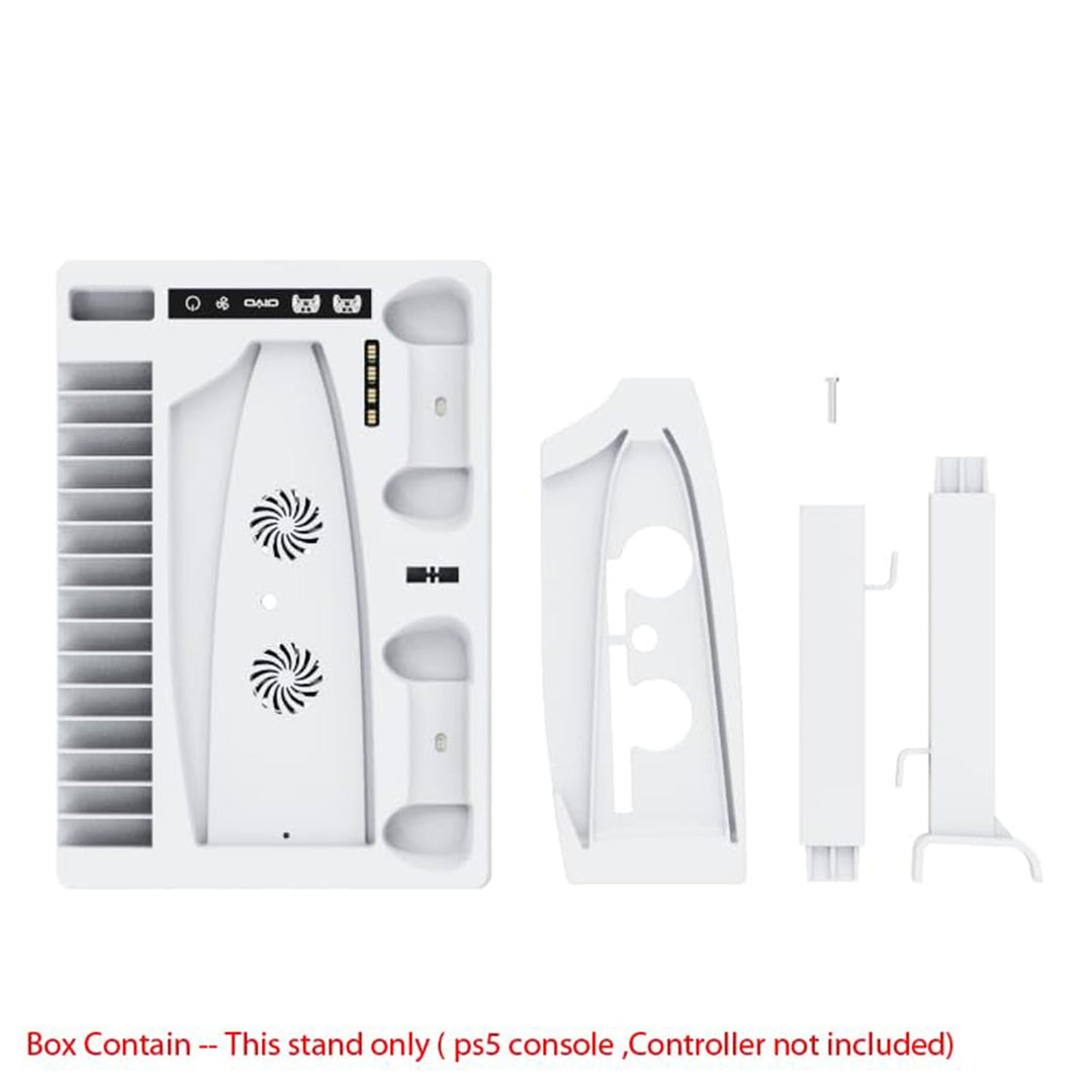 PS5 Cooling Stand with Dual Controller Charging Station (White) Online in Surat, Ahmedabad, New Delhi, Chennai, Bangalore, Pune, Goa & all over India at PSS.