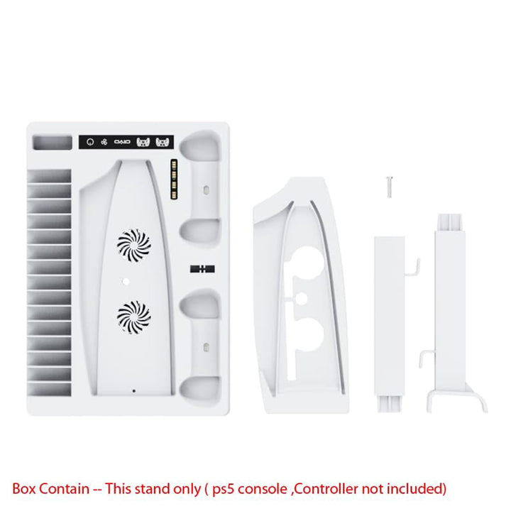 PS5 Cooling Stand with Dual Controller Charging Station (White) Online in Surat, Ahmedabad, New Delhi, Chennai, Bangalore, Pune, Goa & all over India at PSS.