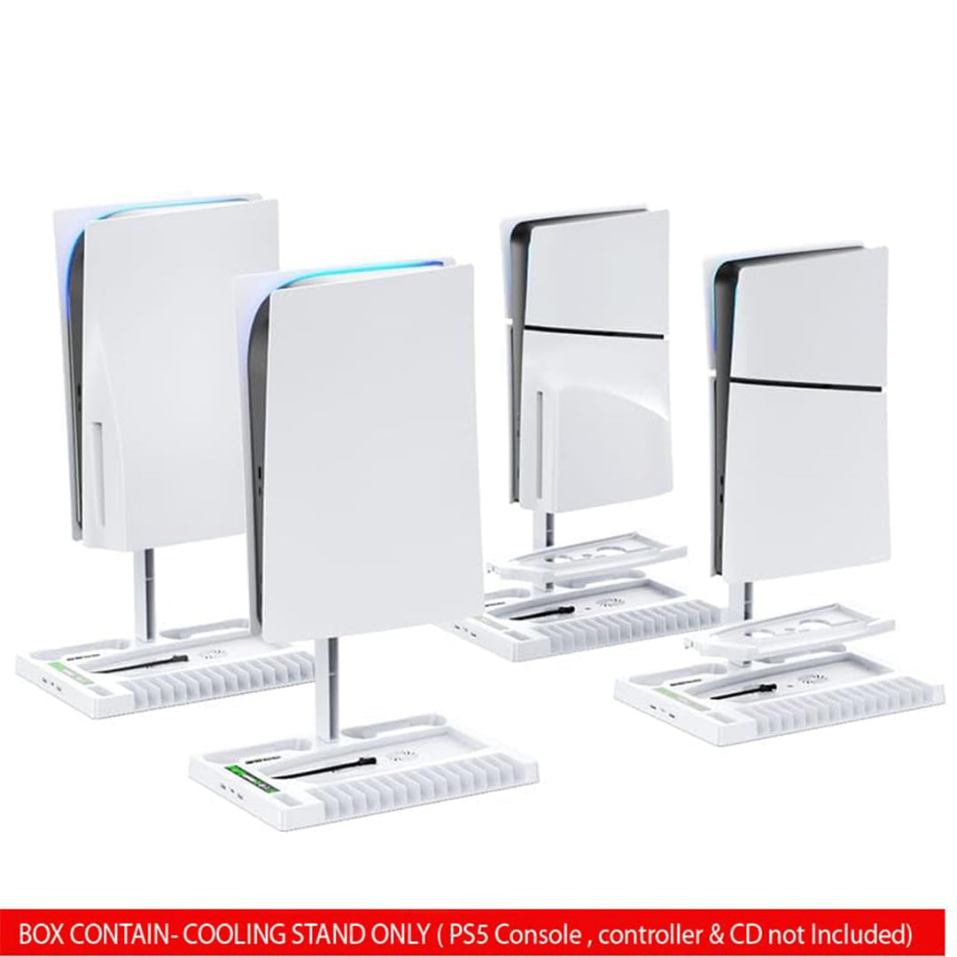 PS5 Cooling Stand with Dual Controller Charging Station (White) Online in Surat, Ahmedabad, New Delhi, Chennai, Bangalore, Pune, Goa & all over India at PSS.