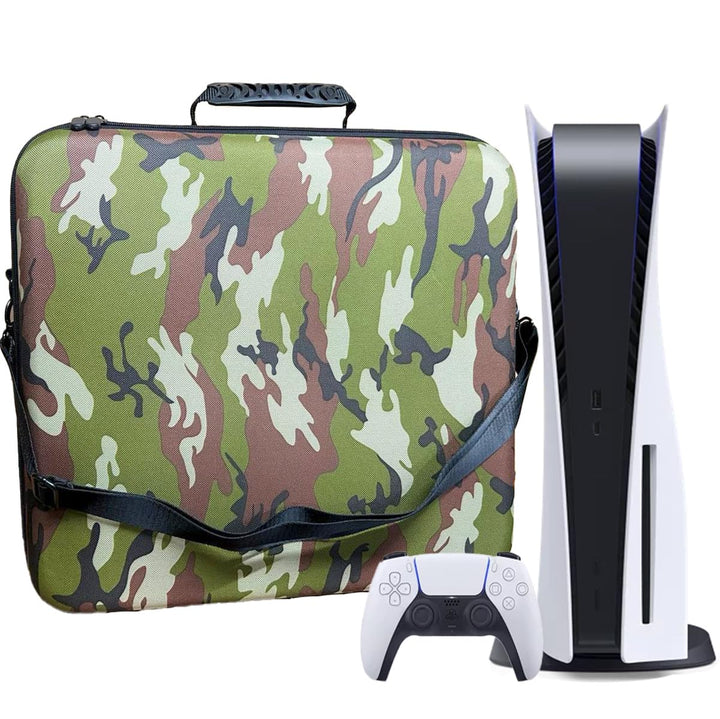 PSS Storage Bag for PS5 , Travel Bag for PS5 , Carrying Case for PS5, Waterproof Shoulder Bag Compatible for Playstation 5 Hard Shell Compartment Accessories - Camo