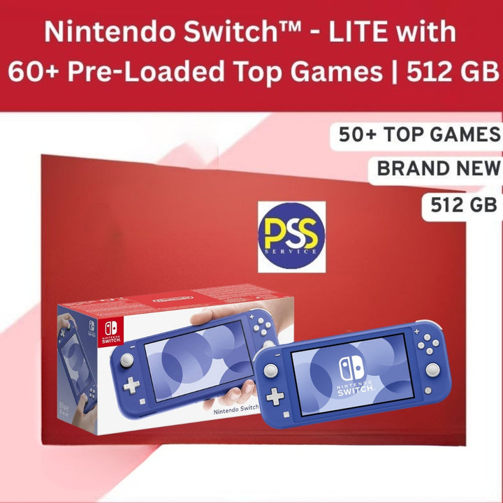 Buy Nintendo Switch™ - Lite Model with Pre-Loaded 60+ Top Games Online in Surat, Vadodara, Mumbai, Bengaluru, New Delhi, Kolkata & all over India at PSS Store.