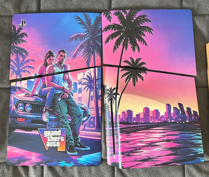 PSS GTA 6 Limited Edition Faceplate Side Plate Hard Shell Case Cover Compatible with Play-Station 5 Slim Disc Edition Console Accessory for PS-5 Console (Only Compatible PS-5 Slim Disk Model) (6GT-A)