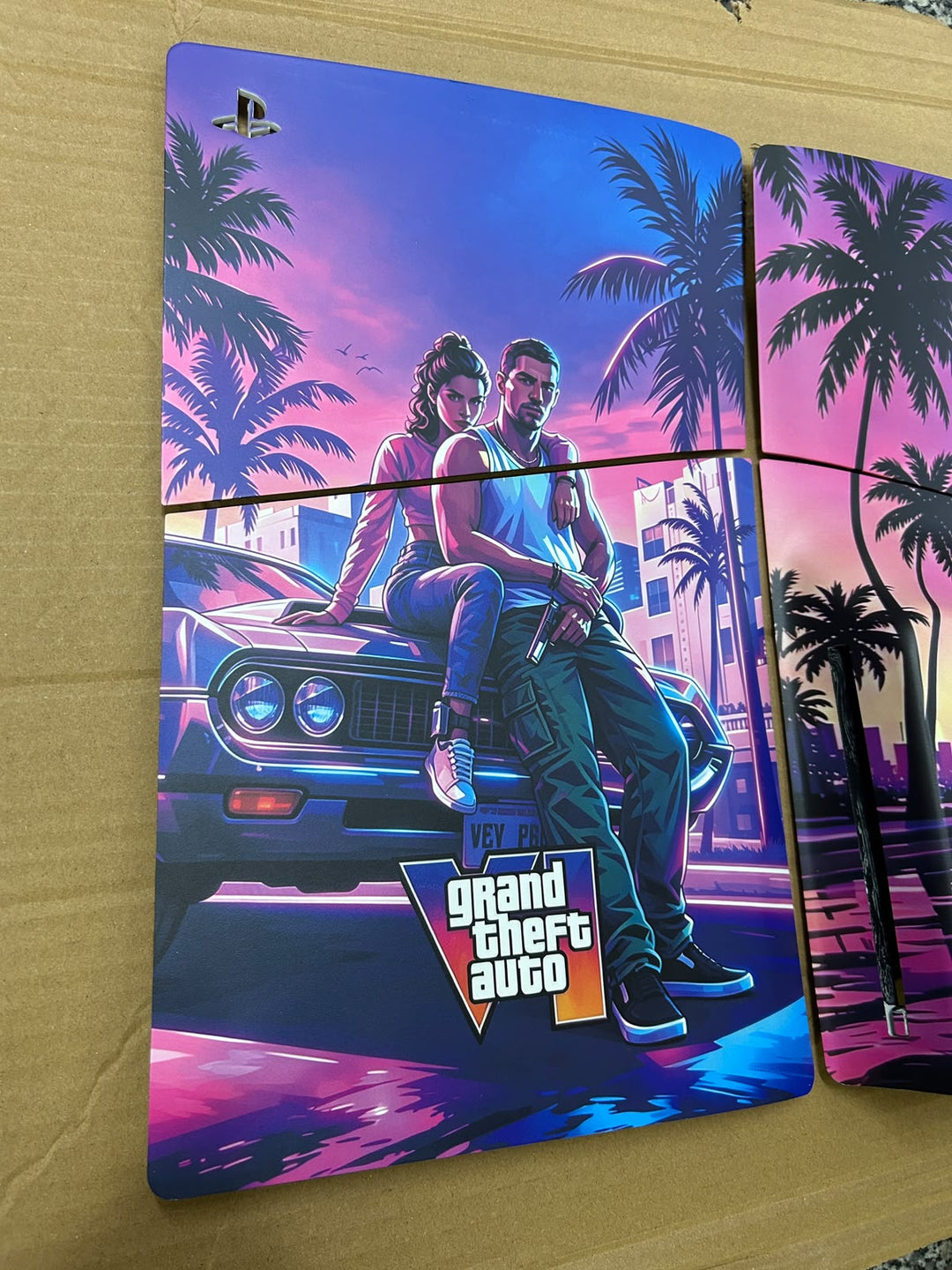 PSS GTA 6 Limited Edition Faceplate Side Plate Hard Shell Case Cover Compatible with Play-Station 5 Slim Disc Edition Console Accessory for PS-5 Console (Only Compatible PS-5 Slim Disk Model) (6GT-A)