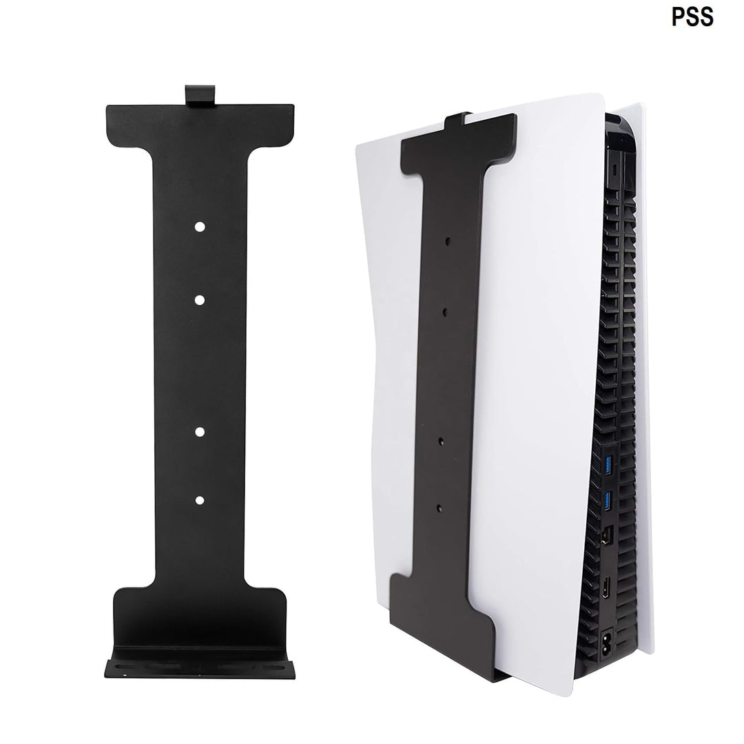 PSS Newest Wall Mount for PS5, Wall Stand Kit Playstation 5 Compatible Disc Edition and Digital Edition Wall Mount Kit for PS5, Wall Stand For PS5 Accessories- Black