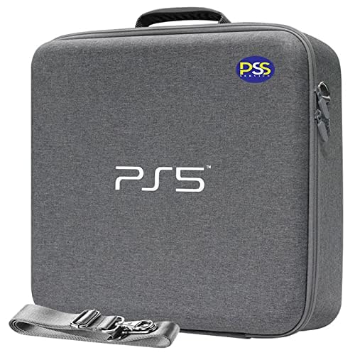 PSS Storage Bag for PS5 Carrying Case Travel Bag for PS5 Hard Shell Waterproof and Shockproof Nylon Fabric Compatible with Playstation 5 DualSense Controller Remote Accessories Bag (Green Camo)