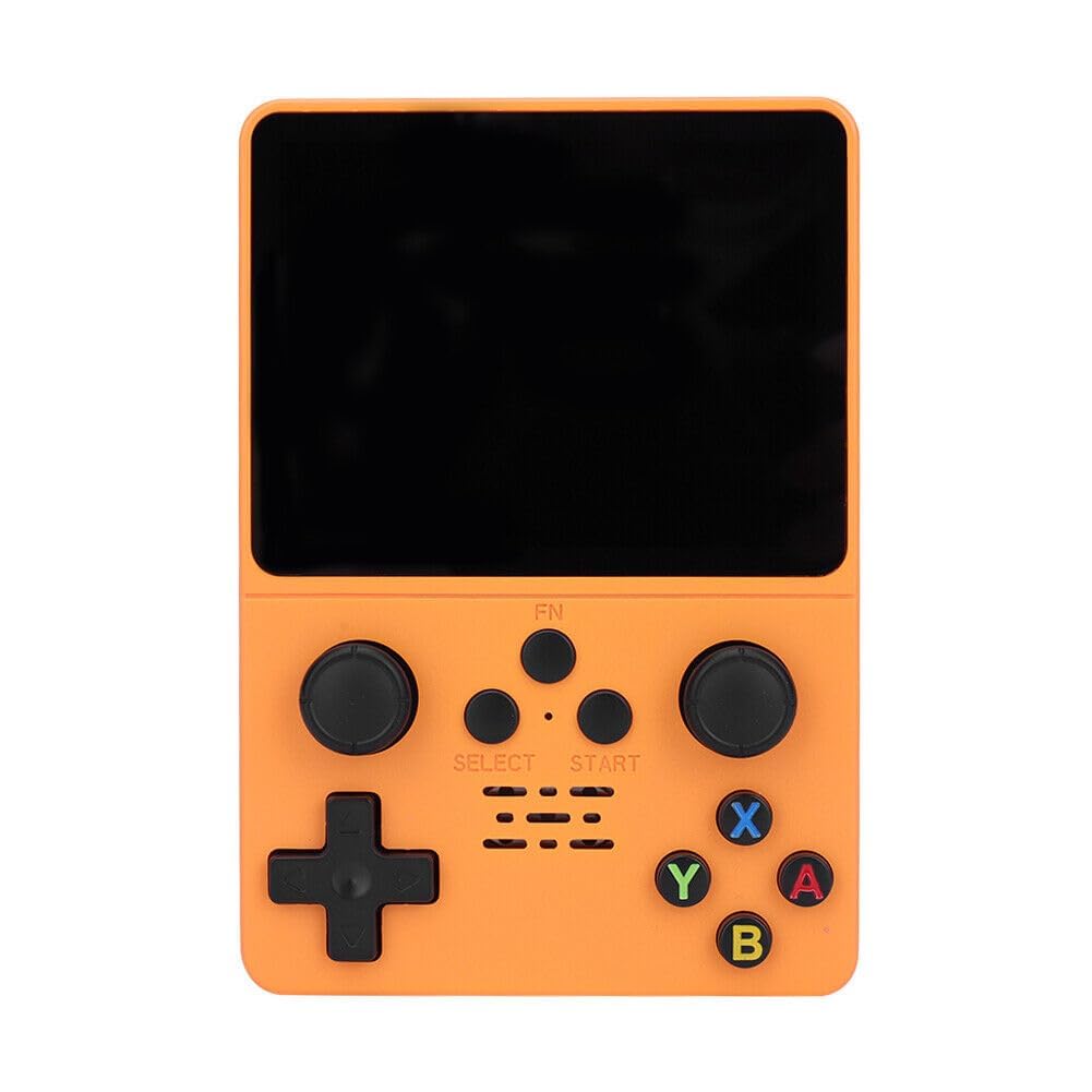 PSS R35S Retro Video Game Console 64GB Mini Handheld Gameboy Built in 8000+ Classic Games + PSP Games 3.5-inch IPS Screen Dual 3D Joystick - Orange