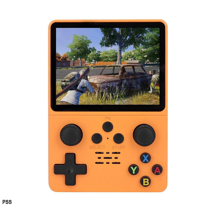 PSS R35S Retro Video Game Console 64GB Mini Handheld Gameboy Built in 8000+ Classic Games + PSP Games 3.5-inch IPS Screen Dual 3D Joystick - Orange