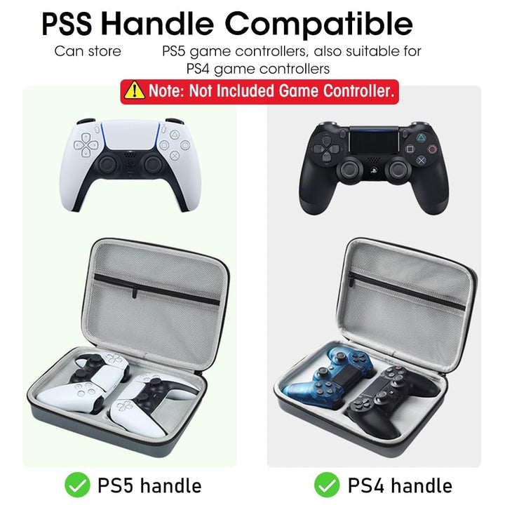 PS5 Dual Controller Bag Hard Carry Case Compatible for PS5/PS4/Switch/XBOX/i Pega Waterproof Travel Bag, Durable Zippers Portable Universal Traval Case for PS5/PS4 Controller （Black）